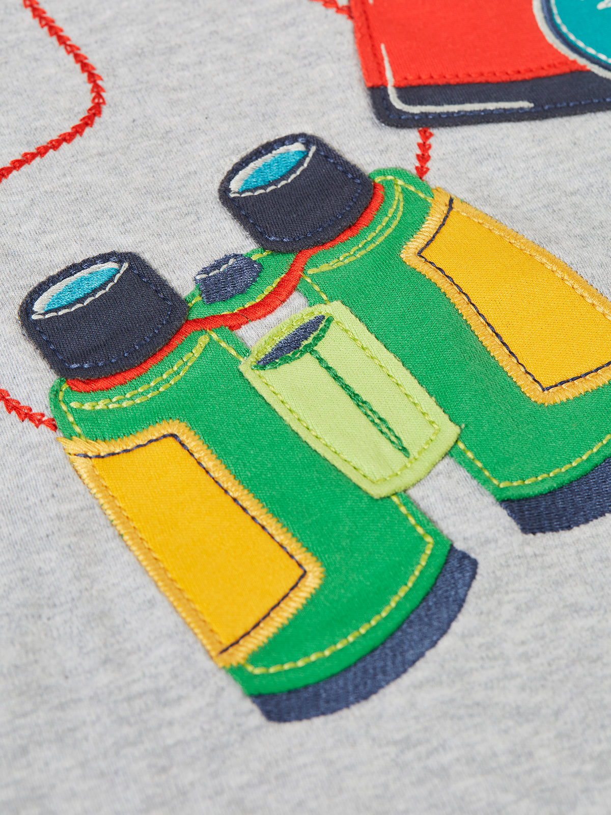 Frugi Boys Grey Adventure Renny Raglan T-shirt