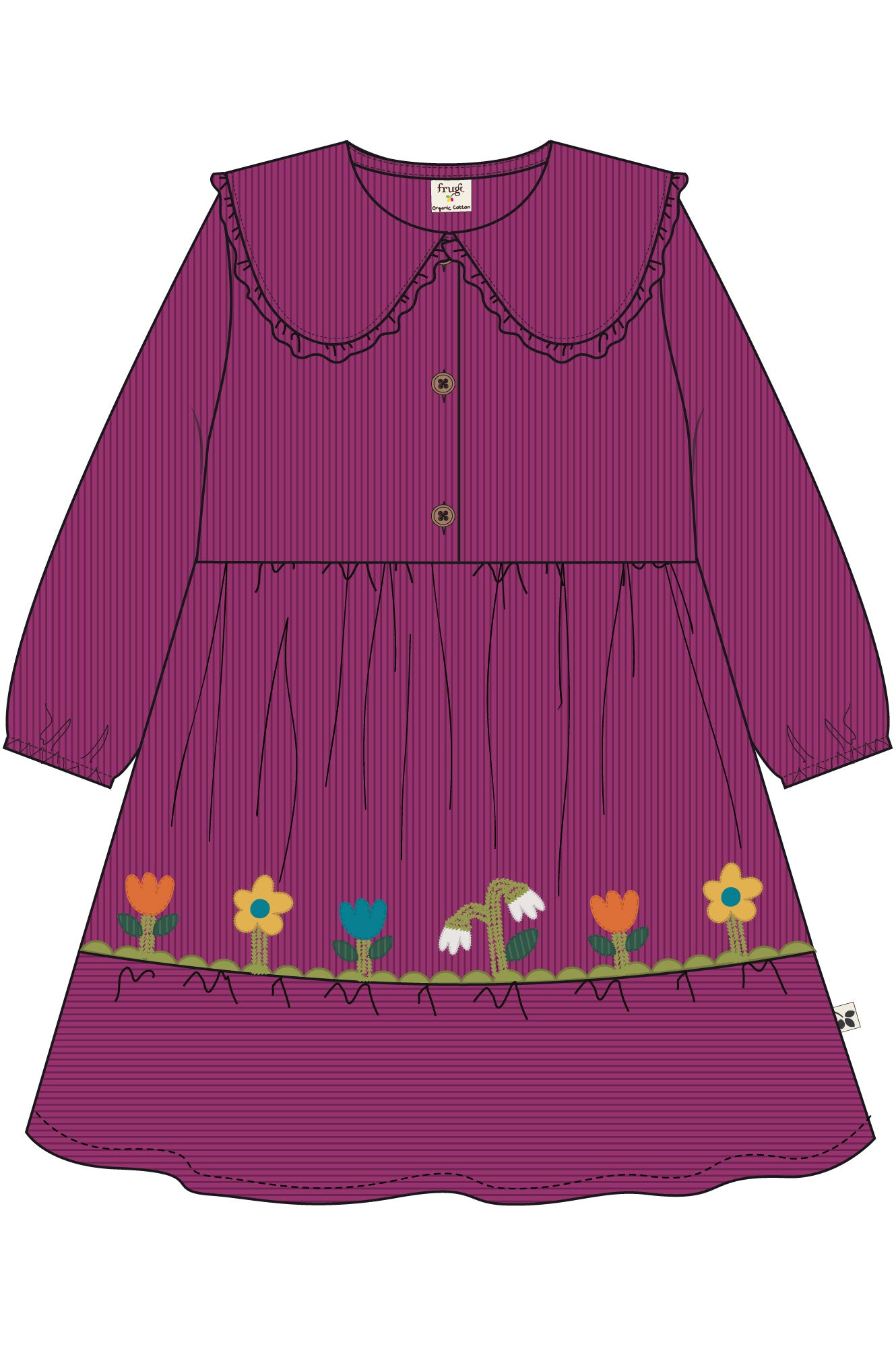 Frugi Girls Holly Damson/Flowers Dress