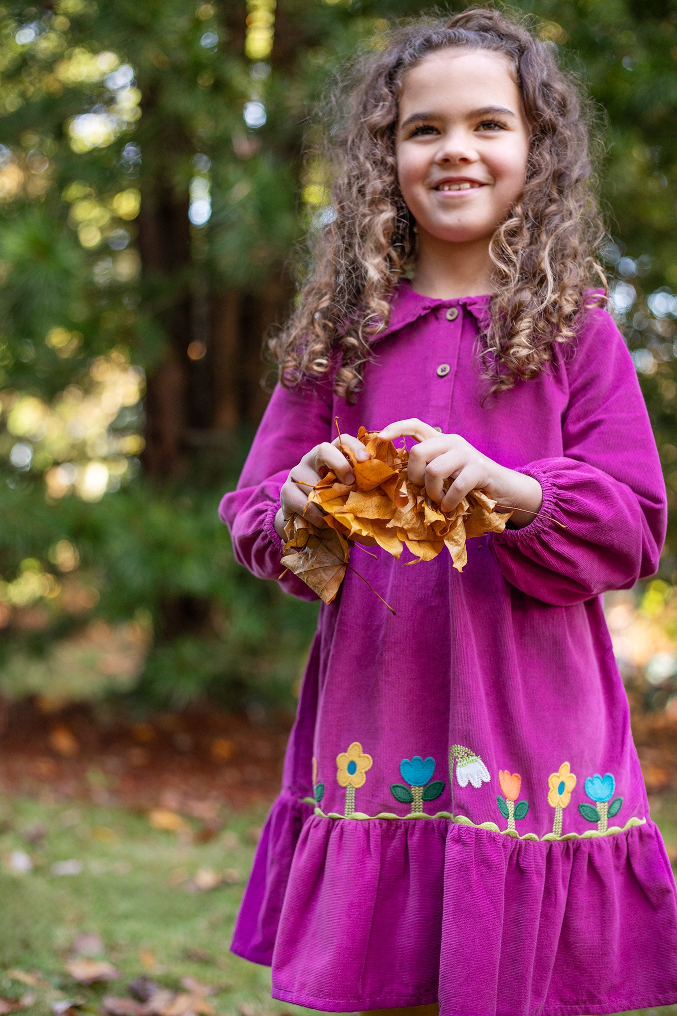Frugi Girls Holly Damson/Flowers Dress