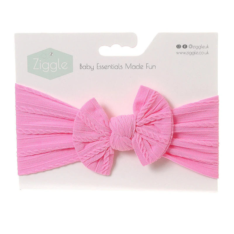 Ziggle Baby Girls Top Bow Headband Bright Pink