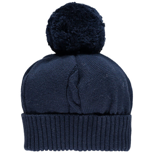 Emile et Rose fuzzy navy pom hat
