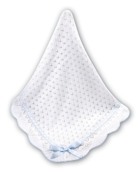 Sarah-Louise Shawl White/Blue