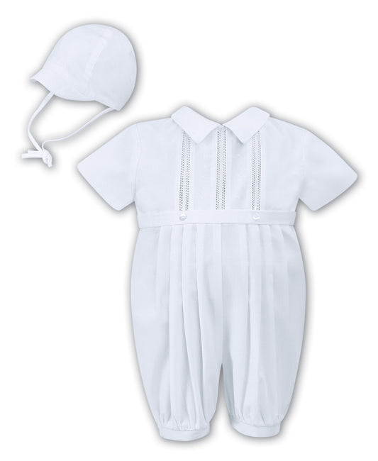 Sarah-Louise Boys Christening Romper & Hat