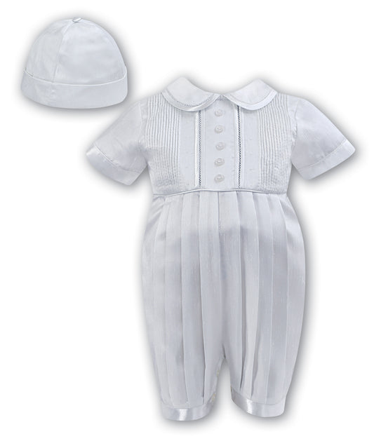 Sarah-Louise Boys Christening Romper & Hat