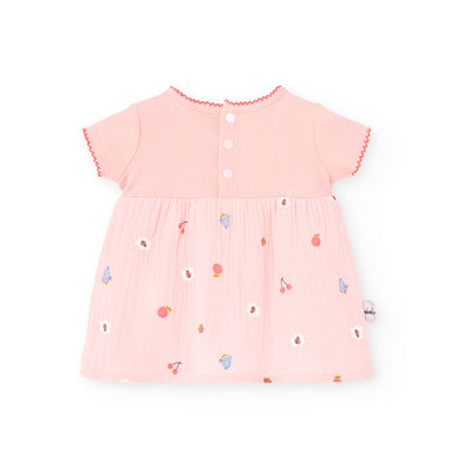 Boboli Baby Girls Pink Printed Summer Floral Dress