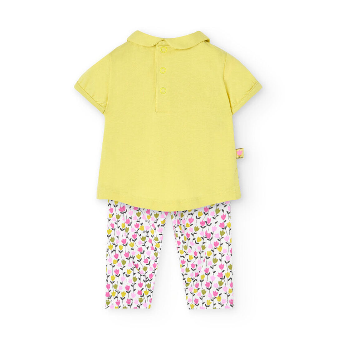 Boboli Baby Girls 2 Piece Short Sleeve Top And Leggings Outfit