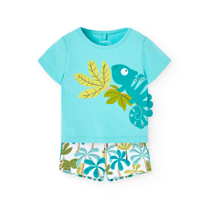 Boboli Baby Boys Tropical Summer 2 Piece Short Sleeve Top and Shorts Outfit