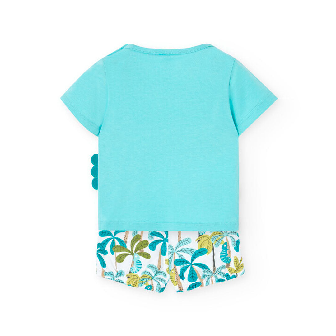 Boboli Baby Boys Tropical Summer 2 Piece Short Sleeve Top and Shorts Outfit