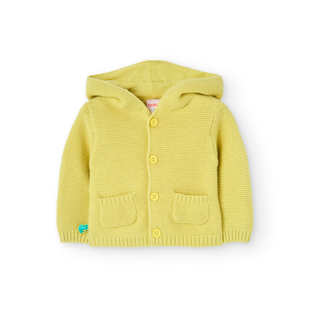 Boboli Baby Boys Yellow Knitted Hooded Jacket