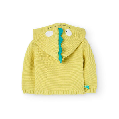 Boboli Baby Boys Yellow Knitted Hooded Jacket