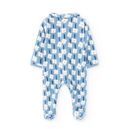 Boboli Baby Girls Velour Babygrow