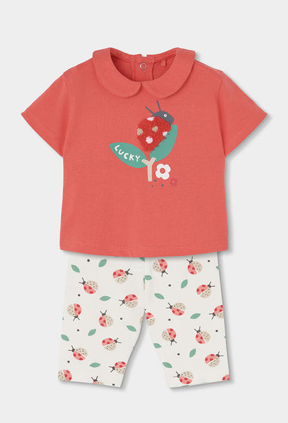 Boboli Baby Girls Ladybird 2 Piece Top and Leggings Set