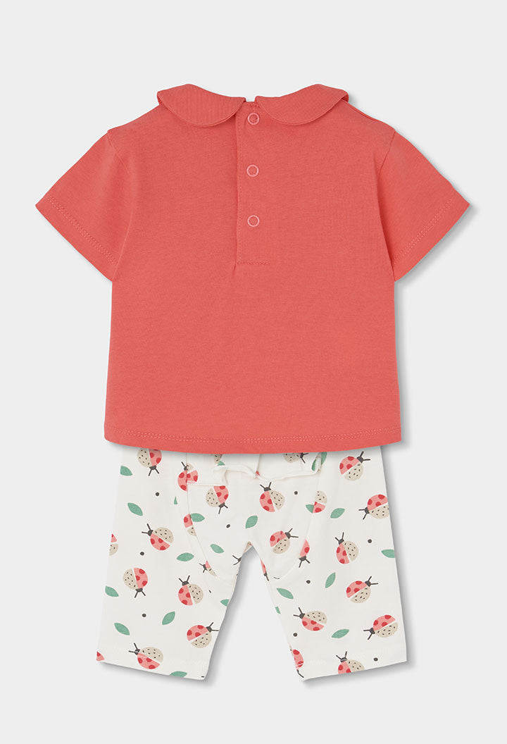 Boboli Baby Girls Ladybird 2 Piece Top and Leggings Set
