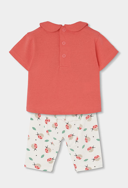 Boboli Baby Girls Ladybird 2 Piece Top and Leggings Set