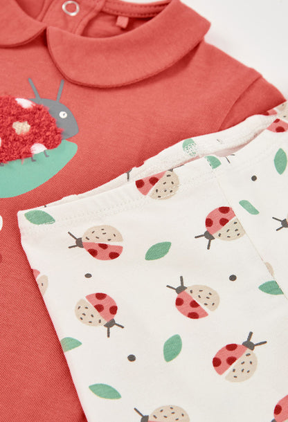 Boboli Baby Girls Ladybird 2 Piece Top and Leggings Set