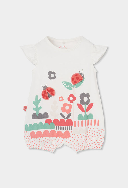 Boboli Baby Girls Ladybird Playsuit