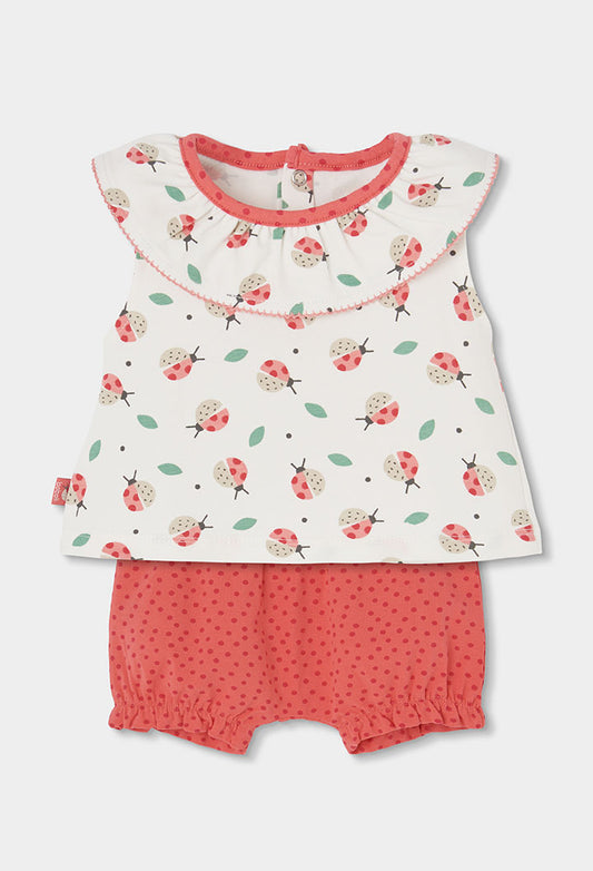 Boboli Baby Girls Ladybird Top and Shorts Set
