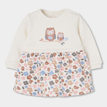 Boboli Baby Girls Owl and Floral Print Dress
