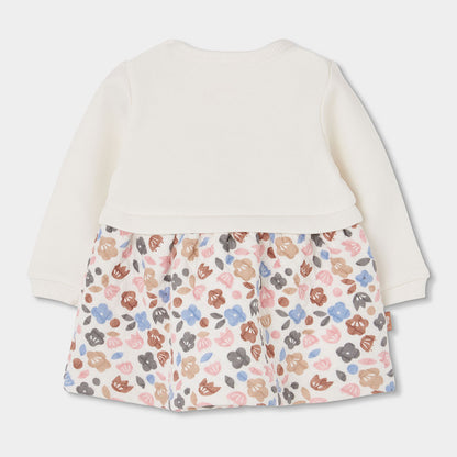 Boboli Baby Girls Owl and Floral Print Dress