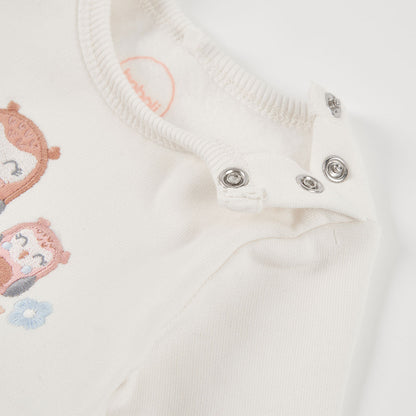 Boboli Baby Girls Owl and Floral Print Dress