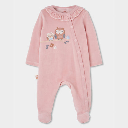 Boboli Baby Girls Velour Rose Playsuit