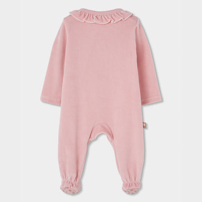 Boboli Baby Girls Velour Rose Playsuit