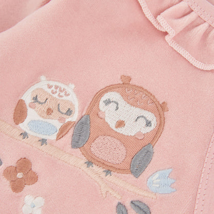 Boboli Baby Girls Velour Rose Playsuit