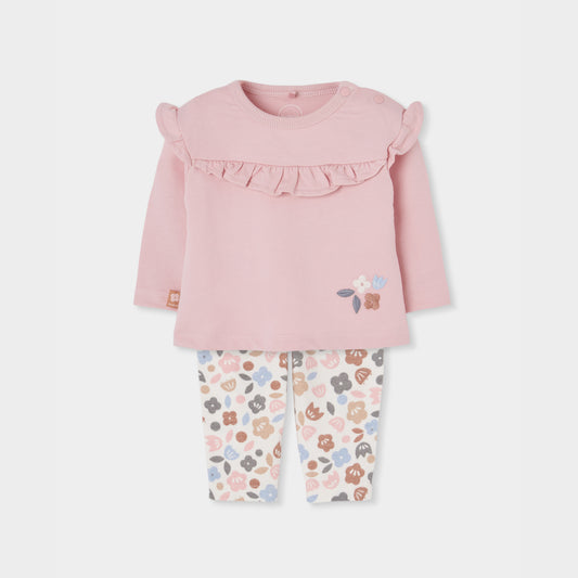 Boboli Baby Girls Rose Top and Legging Set