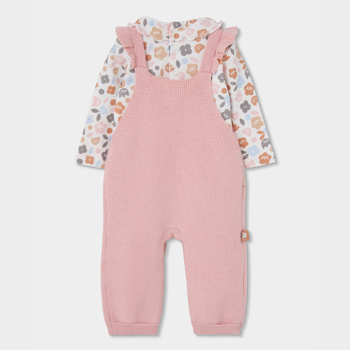 Boboli Baby Girls Rose Knit Dungaree Set