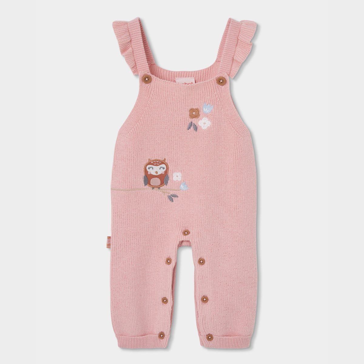 Boboli Baby Girls Rose Knit Dungaree Set