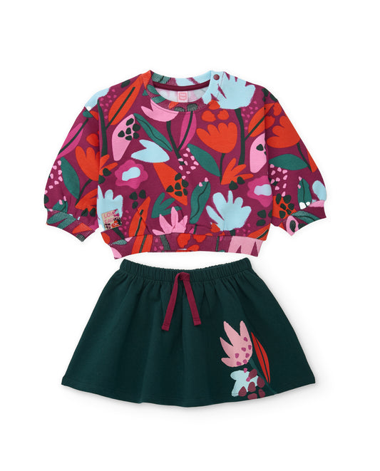 Tuc Tuc Girls Fleece Sweatshirt and Skirt Set
