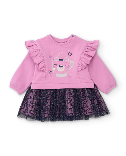Tuc Tuc Girls Long Sleeved Dress with Tule