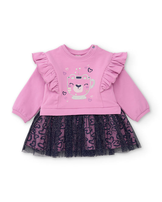 Tuc Tuc Girls Long Sleeved Dress with Tule