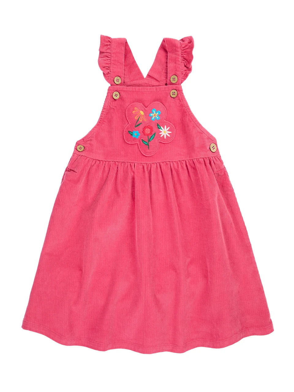 Frugi Girls Isla Flowers Dungaree Dress