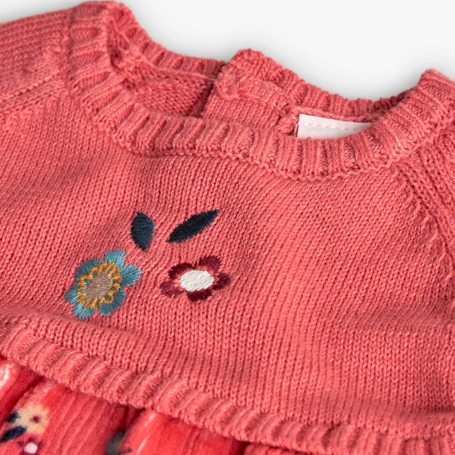 Boboli Baby Girls Coral Knitwear Detail Dress