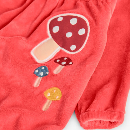 Boboli Baby Girl Coral Fleeced Mushroom Babygrow