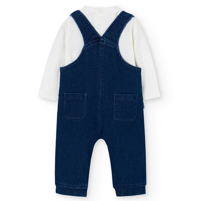 Boboli Baby Boys Soft Denim Hedgehog Dungaree 2 Piece Set