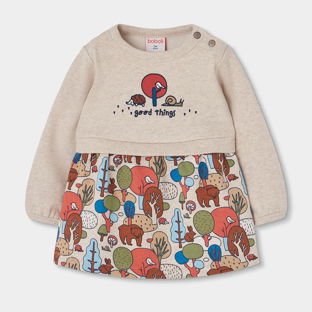 Boboli Baby Girls Fleece Printed Dress