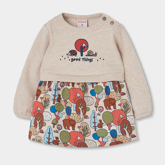 Boboli Baby Girls Fleece Printed Dress