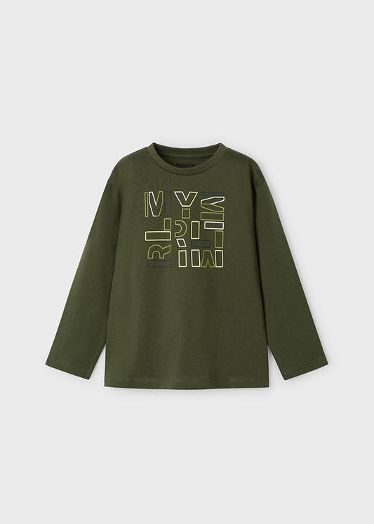 Mayoral Boys Green Long Sleeve T-Shirt