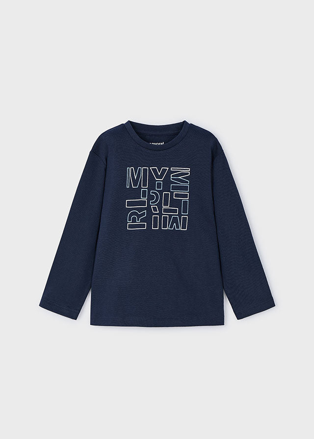 Mayoral Boys Navy Long Sleeve T-Shirt