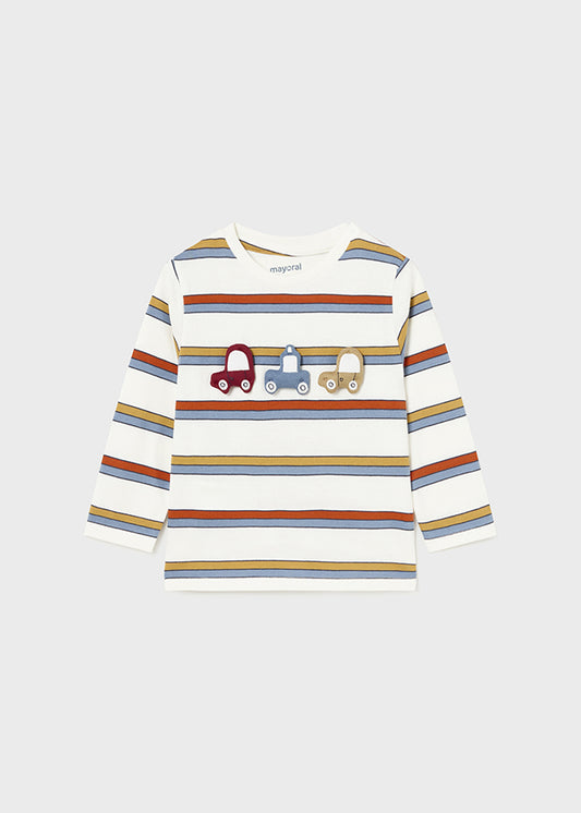 Mayoral Baby Boys 3d Car Striped T-shirt