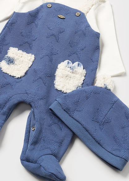 Mayoral Newborn Baby Boy Romper and Hat with Ears