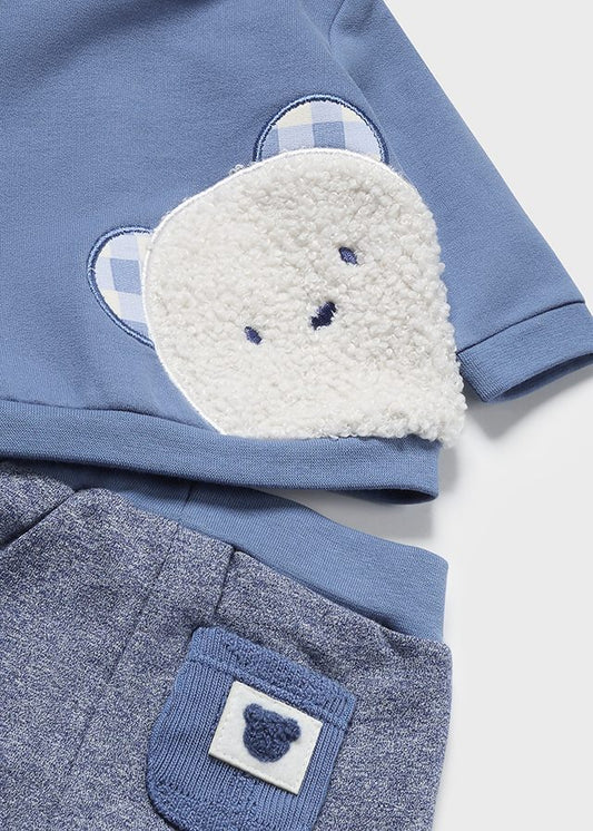 Mayoral Newborn Baby Boy blue knit Teddy Set