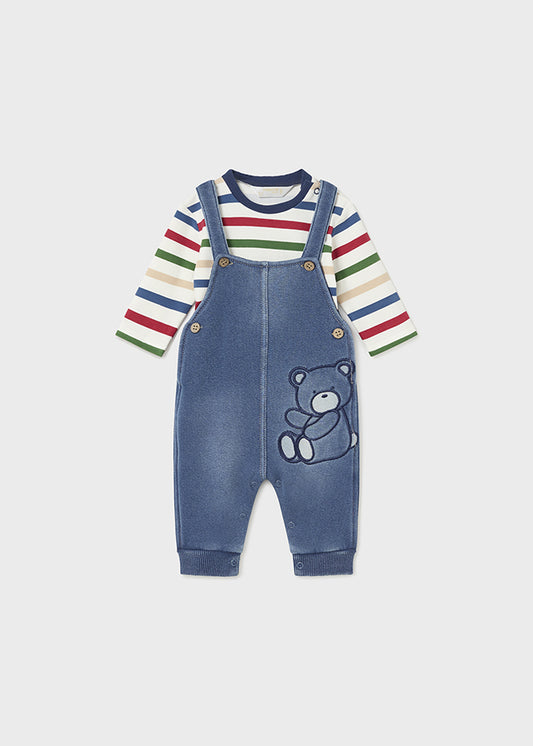 Mayoral Newborn Baby Boys Dungarees and T-Shirt Set