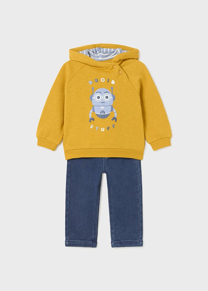 Mayoral Baby Boys Robot Denim Tracksuit Set