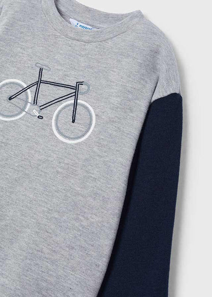 Mayoral Boys Embroidered Bicycle Long Sleeve T-Shirt