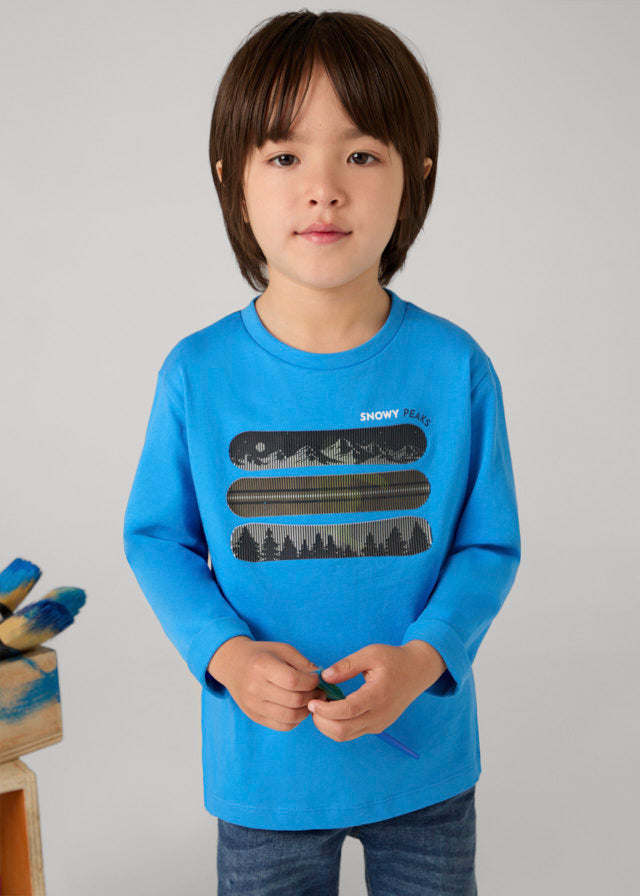 Mayoral Boys Snowboard Print Long Sleeve T-Shirt