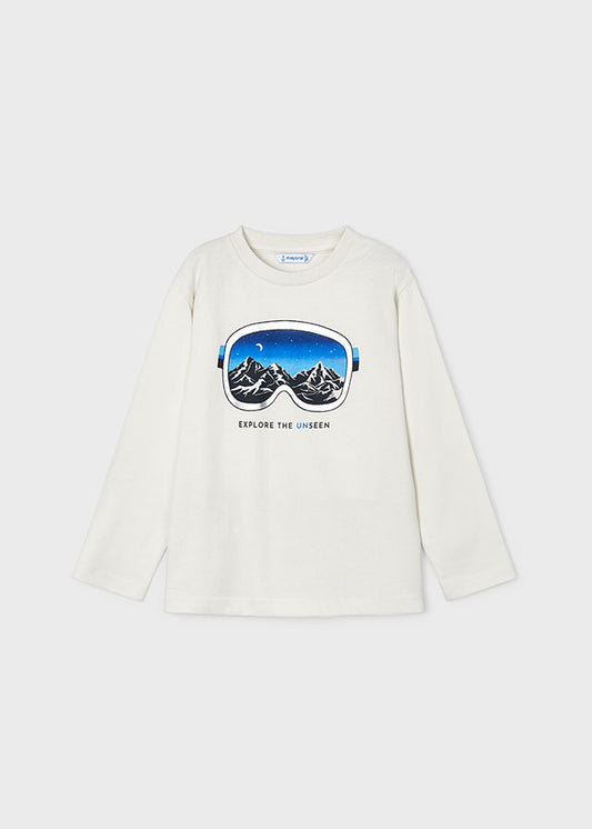 Mayoral Boys Snow Goggles Print Long Sleeve T-Shirt