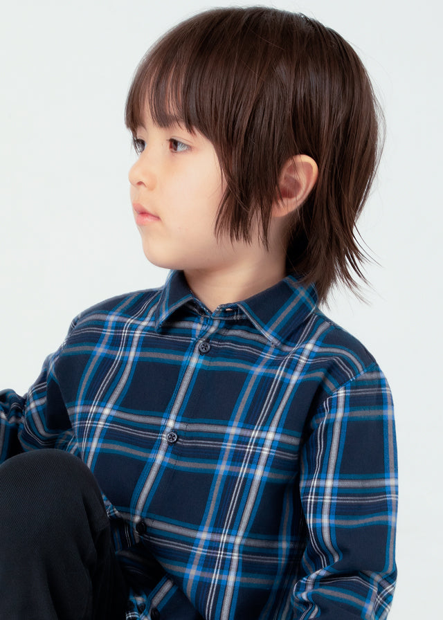 Mayoral Boys Blue Checked Shirt